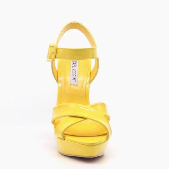 Yellow Thick Platform Heels - Picture 2 of 6